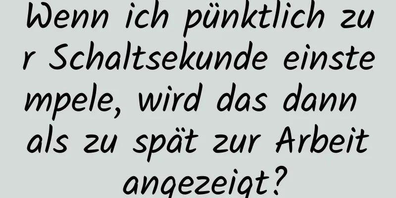 Wenn ich pünktlich zur Schaltsekunde einstempele, wird das dann als zu spät zur Arbeit angezeigt?