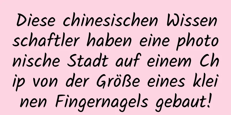 Diese chinesischen Wissenschaftler haben eine photonische Stadt auf einem Chip von der Größe eines kleinen Fingernagels gebaut!