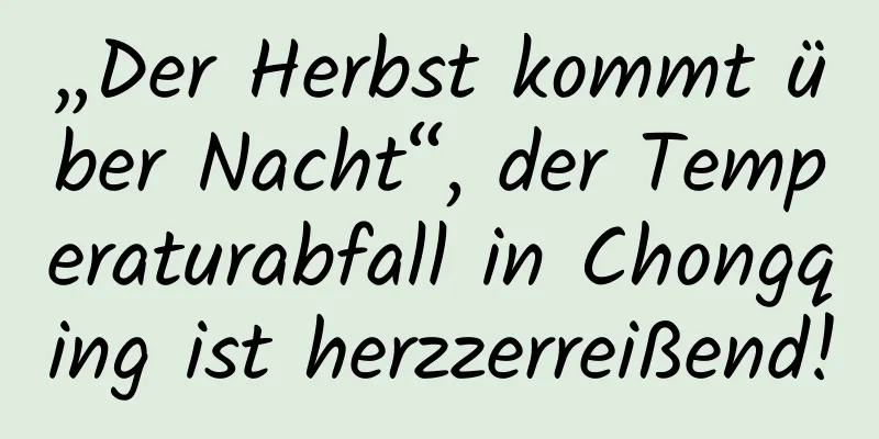 „Der Herbst kommt über Nacht“, der Temperaturabfall in Chongqing ist herzzerreißend!