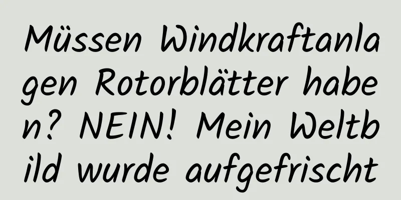 Müssen Windkraftanlagen Rotorblätter haben? NEIN! Mein Weltbild wurde aufgefrischt