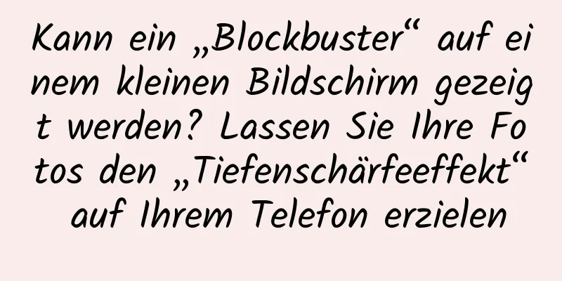Kann ein „Blockbuster“ auf einem kleinen Bildschirm gezeigt werden? Lassen Sie Ihre Fotos den „Tiefenschärfeeffekt“ auf Ihrem Telefon erzielen