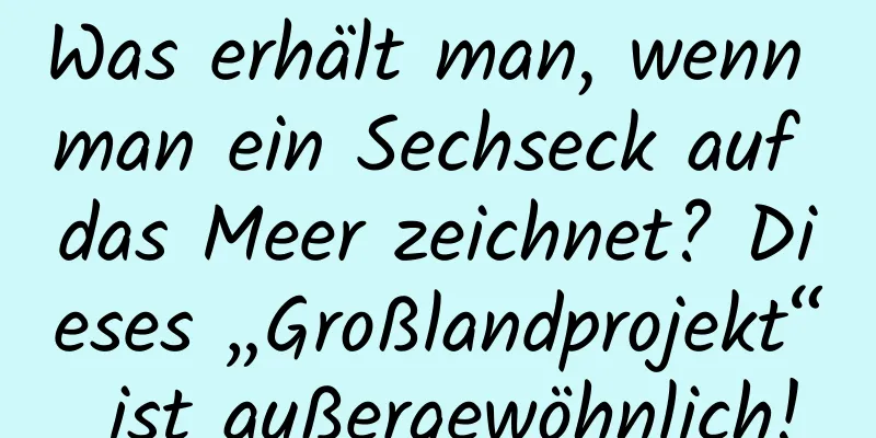 Was erhält man, wenn man ein Sechseck auf das Meer zeichnet? Dieses „Großlandprojekt“ ist außergewöhnlich!