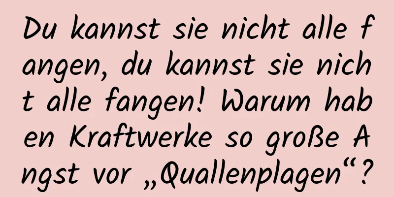 Du kannst sie nicht alle fangen, du kannst sie nicht alle fangen! Warum haben Kraftwerke so große Angst vor „Quallenplagen“?