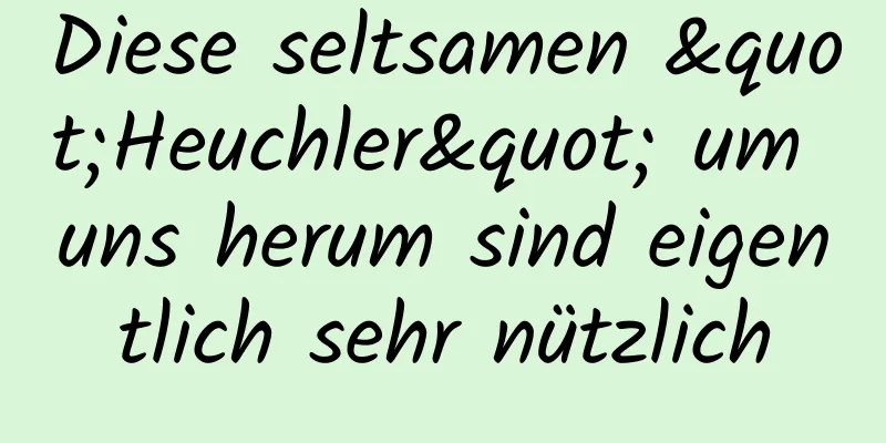 Diese seltsamen "Heuchler" um uns herum sind eigentlich sehr nützlich