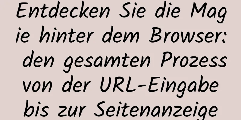 Entdecken Sie die Magie hinter dem Browser: den gesamten Prozess von der URL-Eingabe bis zur Seitenanzeige