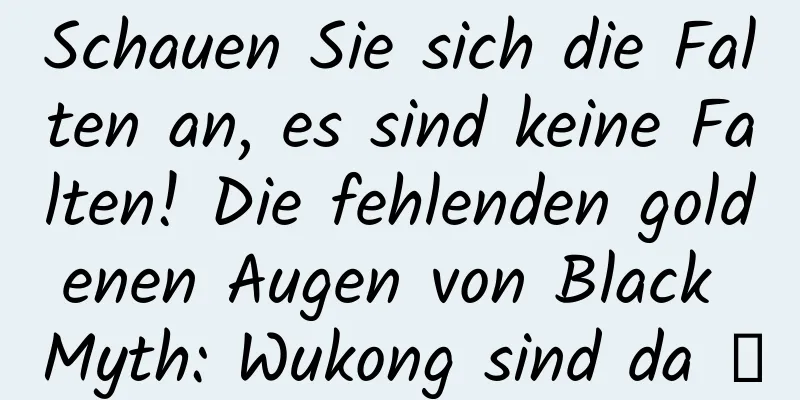 Schauen Sie sich die Falten an, es sind keine Falten! Die fehlenden goldenen Augen von Black Myth: Wukong sind da →