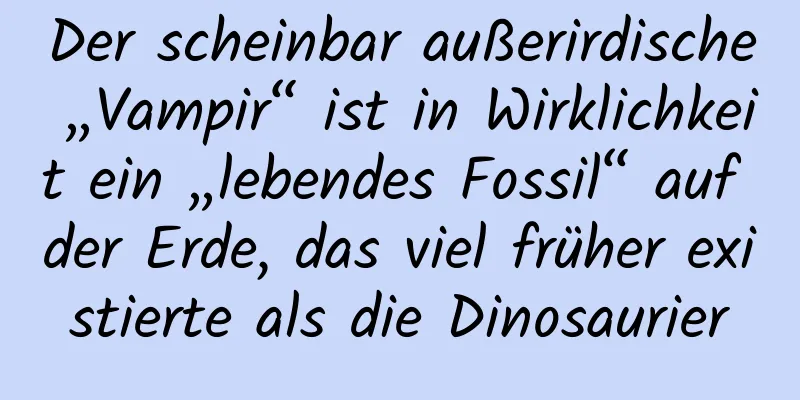 Der scheinbar außerirdische „Vampir“ ist in Wirklichkeit ein „lebendes Fossil“ auf der Erde, das viel früher existierte als die Dinosaurier