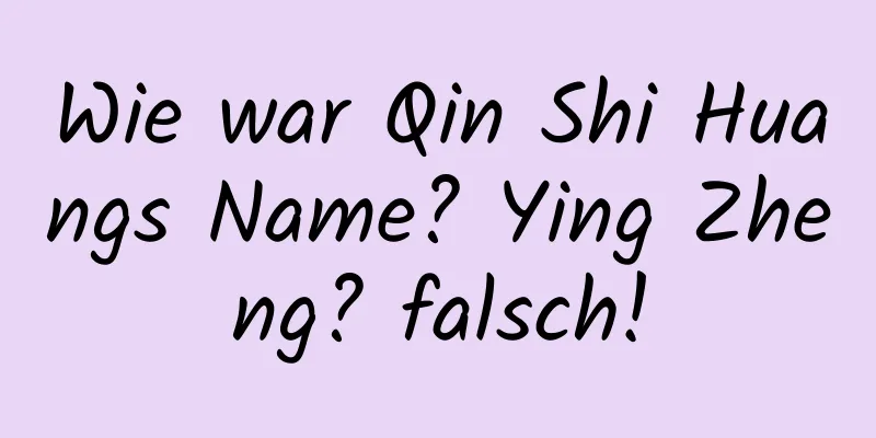 Wie war Qin Shi Huangs Name? Ying Zheng? falsch!