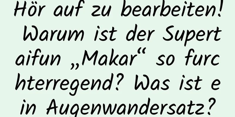 Hör auf zu bearbeiten! Warum ist der Supertaifun „Makar“ so furchterregend? Was ist ein Augenwandersatz?