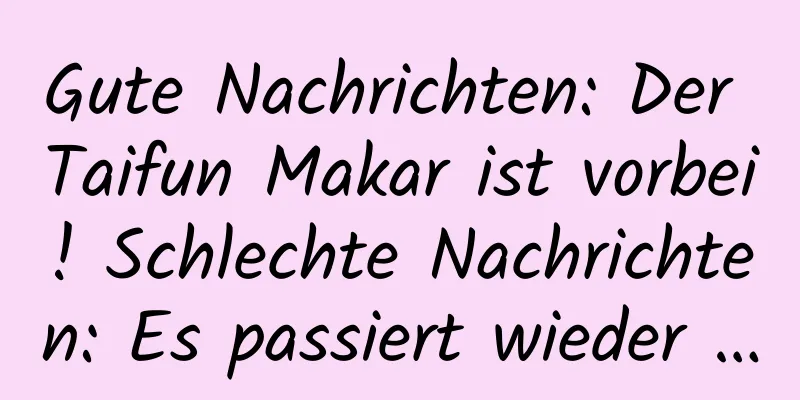 Gute Nachrichten: Der Taifun Makar ist vorbei! Schlechte Nachrichten: Es passiert wieder …