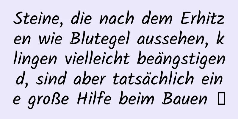 Steine, die nach dem Erhitzen wie Blutegel aussehen, klingen vielleicht beängstigend, sind aber tatsächlich eine große Hilfe beim Bauen →