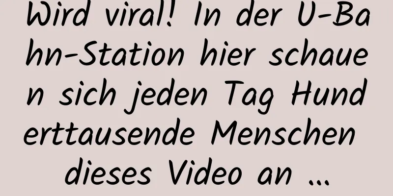 Wird viral! In der U-Bahn-Station hier schauen sich jeden Tag Hunderttausende Menschen dieses Video an …