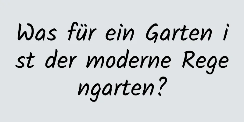 Was für ein Garten ist der moderne Regengarten?