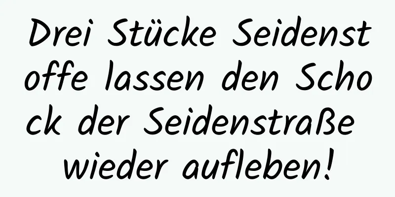 Drei Stücke Seidenstoffe lassen den Schock der Seidenstraße wieder aufleben!