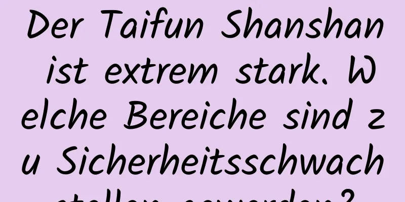 Der Taifun Shanshan ist extrem stark. Welche Bereiche sind zu Sicherheitsschwachstellen geworden?