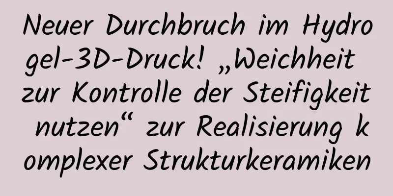 Neuer Durchbruch im Hydrogel-3D-Druck! „Weichheit zur Kontrolle der Steifigkeit nutzen“ zur Realisierung komplexer Strukturkeramiken