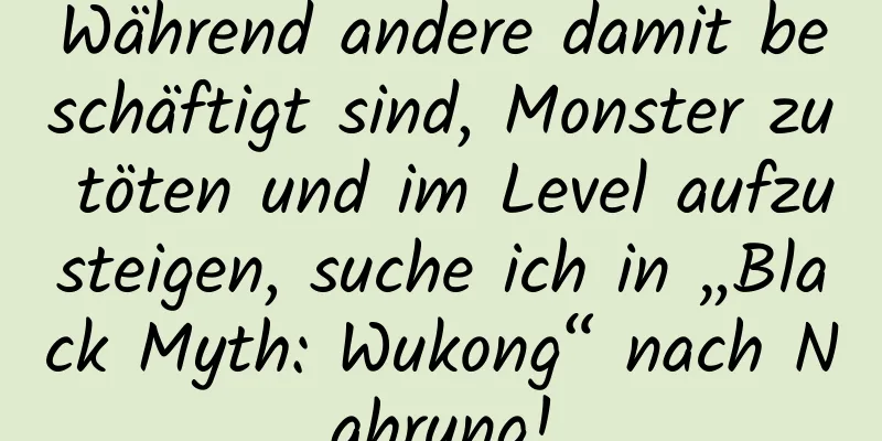 Während andere damit beschäftigt sind, Monster zu töten und im Level aufzusteigen, suche ich in „Black Myth: Wukong“ nach Nahrung!