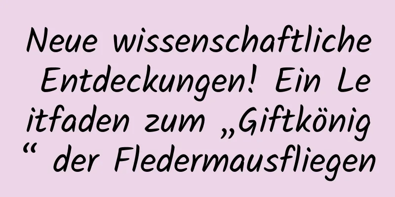 Neue wissenschaftliche Entdeckungen! Ein Leitfaden zum „Giftkönig“ der Fledermausfliegen