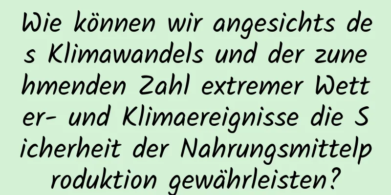 Wie können wir angesichts des Klimawandels und der zunehmenden Zahl extremer Wetter- und Klimaereignisse die Sicherheit der Nahrungsmittelproduktion gewährleisten?