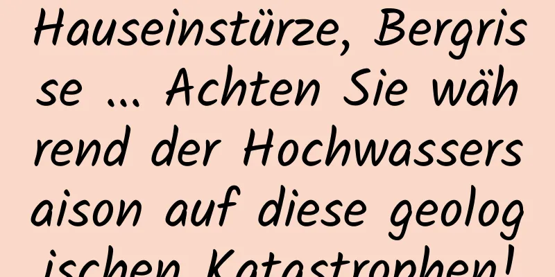 Hauseinstürze, Bergrisse ... Achten Sie während der Hochwassersaison auf diese geologischen Katastrophen!