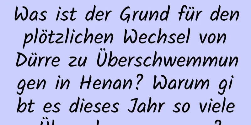 Was ist der Grund für den plötzlichen Wechsel von Dürre zu Überschwemmungen in Henan? Warum gibt es dieses Jahr so ​​viele Überschwemmungen?