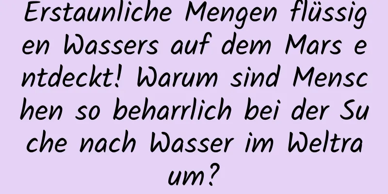 Erstaunliche Mengen flüssigen Wassers auf dem Mars entdeckt! Warum sind Menschen so beharrlich bei der Suche nach Wasser im Weltraum?