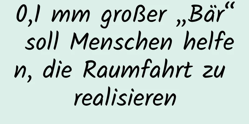 0,1 mm großer „Bär“ soll Menschen helfen, die Raumfahrt zu realisieren