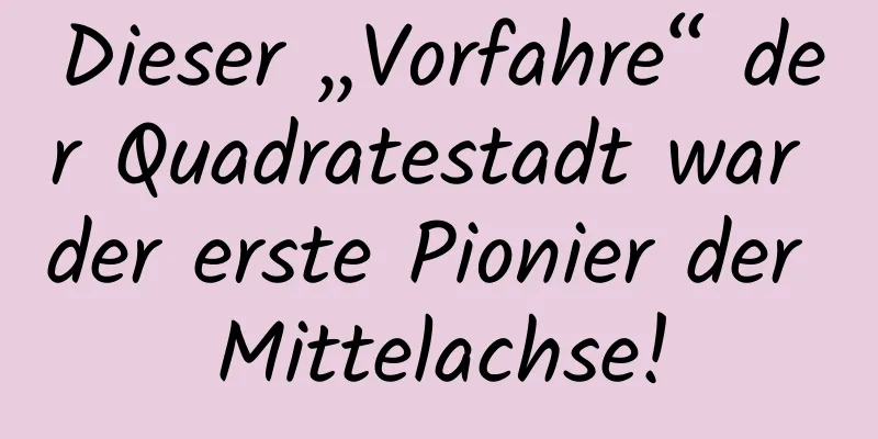 Dieser „Vorfahre“ der Quadratestadt war der erste Pionier der Mittelachse!