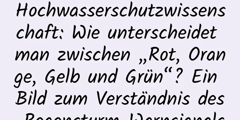 Hochwasserschutzwissenschaft: Wie unterscheidet man zwischen „Rot, Orange, Gelb und Grün“? Ein Bild zum Verständnis des Regensturm-Warnsignals