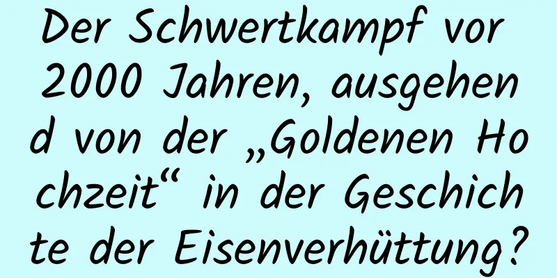 Der Schwertkampf vor 2000 Jahren, ausgehend von der „Goldenen Hochzeit“ in der Geschichte der Eisenverhüttung?