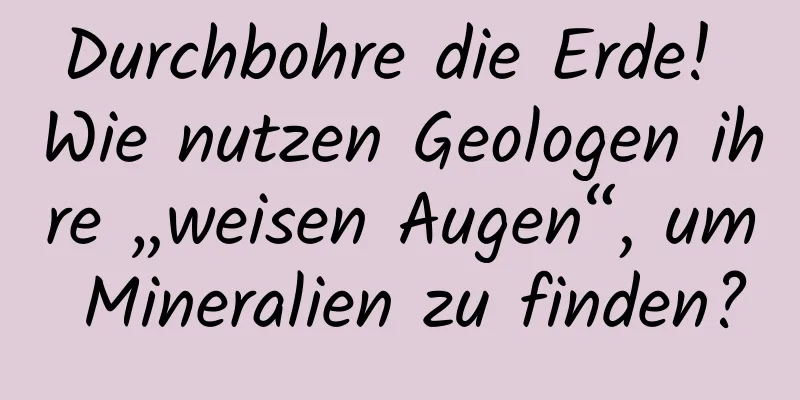 Durchbohre die Erde! Wie nutzen Geologen ihre „weisen Augen“, um Mineralien zu finden?