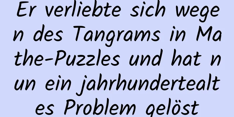 Er verliebte sich wegen des Tangrams in Mathe-Puzzles und hat nun ein jahrhundertealtes Problem gelöst