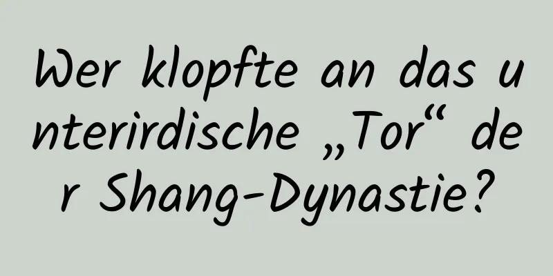 Wer klopfte an das unterirdische „Tor“ der Shang-Dynastie?