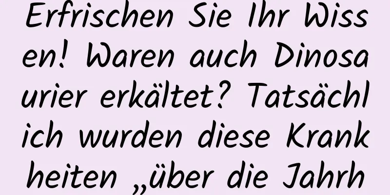 Erfrischen Sie Ihr Wissen! Waren auch Dinosaurier erkältet? Tatsächlich wurden diese Krankheiten „über die Jahrhunderte weitergegeben“