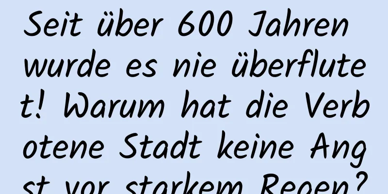Seit über 600 Jahren wurde es nie überflutet! Warum hat die Verbotene Stadt keine Angst vor starkem Regen?