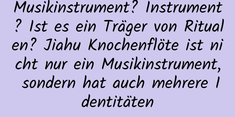 Musikinstrument? Instrument? Ist es ein Träger von Ritualen? Jiahu Knochenflöte ist nicht nur ein Musikinstrument, sondern hat auch mehrere Identitäten