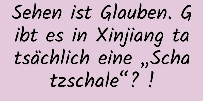 Sehen ist Glauben. Gibt es in Xinjiang tatsächlich eine „Schatzschale“? !