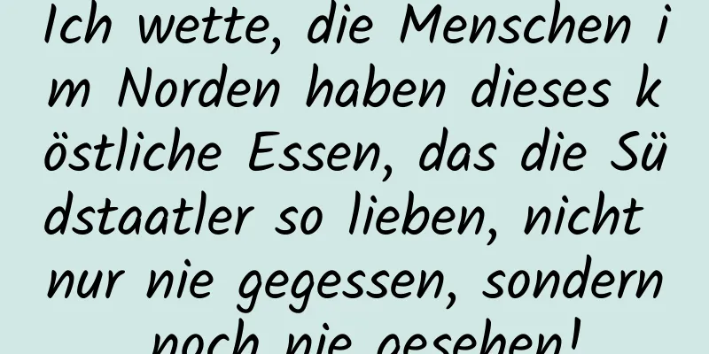 Ich wette, die Menschen im Norden haben dieses köstliche Essen, das die Südstaatler so lieben, nicht nur nie gegessen, sondern noch nie gesehen!