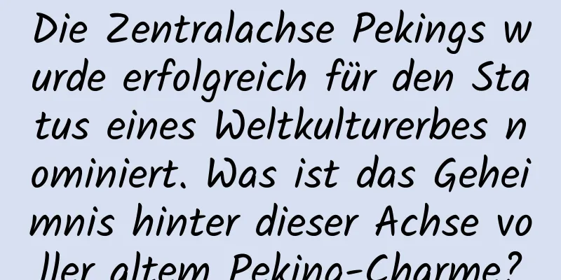 Die Zentralachse Pekings wurde erfolgreich für den Status eines Weltkulturerbes nominiert. Was ist das Geheimnis hinter dieser Achse voller altem Peking-Charme?