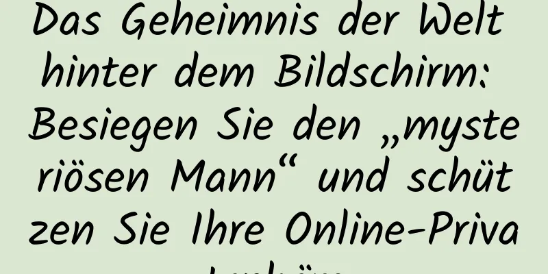 Das Geheimnis der Welt hinter dem Bildschirm: Besiegen Sie den „mysteriösen Mann“ und schützen Sie Ihre Online-Privatsphäre