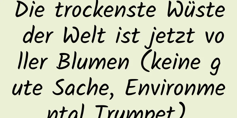 Die trockenste Wüste der Welt ist jetzt voller Blumen (keine gute Sache, Environmental Trumpet).
