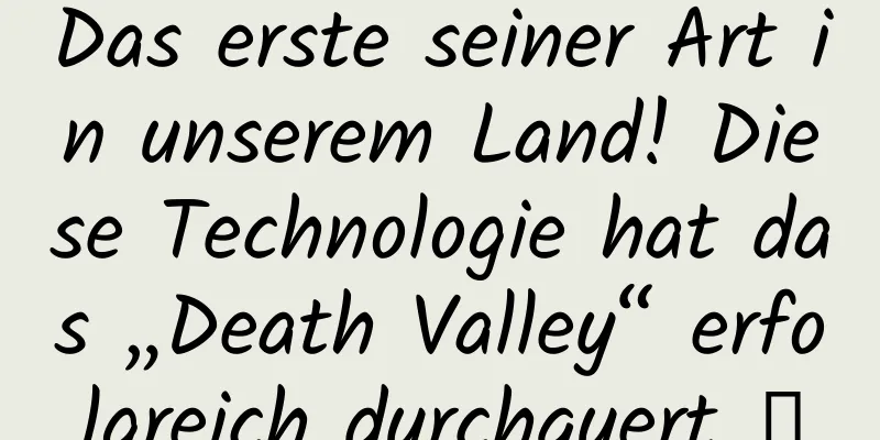 Das erste seiner Art in unserem Land! Diese Technologie hat das „Death Valley“ erfolgreich durchquert →