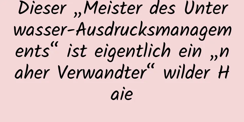 Dieser „Meister des Unterwasser-Ausdrucksmanagements“ ist eigentlich ein „naher Verwandter“ wilder Haie
