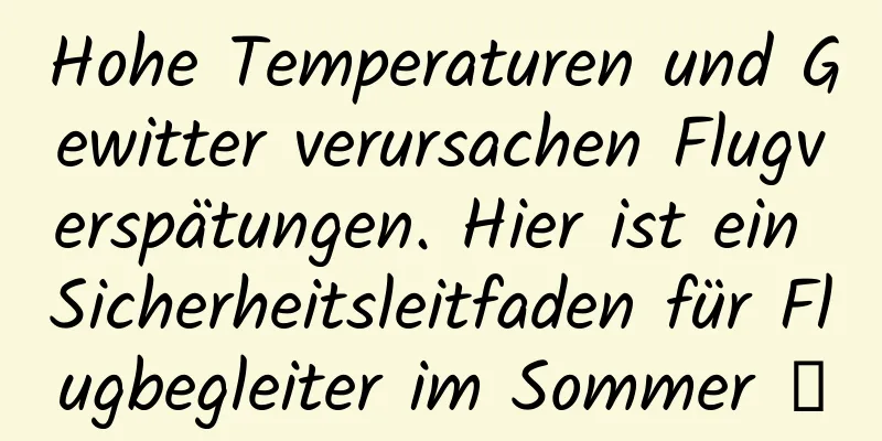 Hohe Temperaturen und Gewitter verursachen Flugverspätungen. Hier ist ein Sicherheitsleitfaden für Flugbegleiter im Sommer →