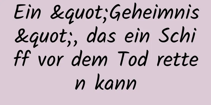 Ein "Geheimnis", das ein Schiff vor dem Tod retten kann