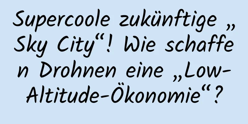 Supercoole zukünftige „Sky City“! Wie schaffen Drohnen eine „Low-Altitude-Ökonomie“?