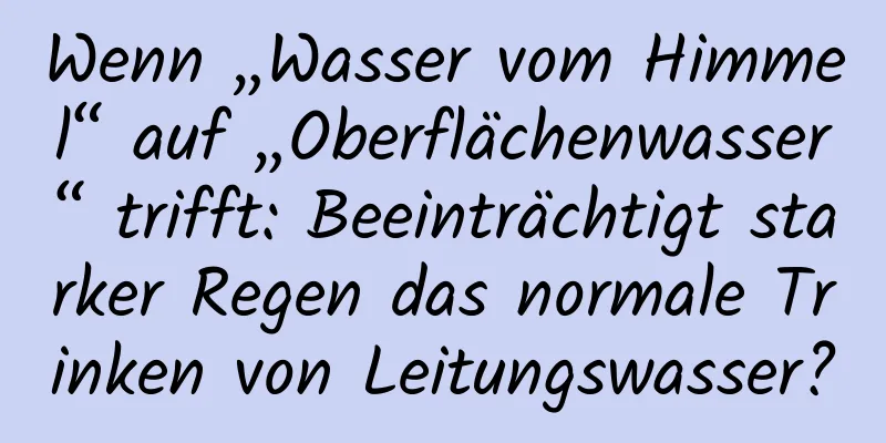 Wenn „Wasser vom Himmel“ auf „Oberflächenwasser“ trifft: Beeinträchtigt starker Regen das normale Trinken von Leitungswasser?