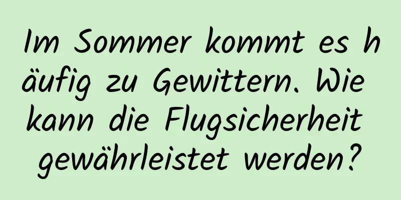 Im Sommer kommt es häufig zu Gewittern. Wie kann die Flugsicherheit gewährleistet werden?