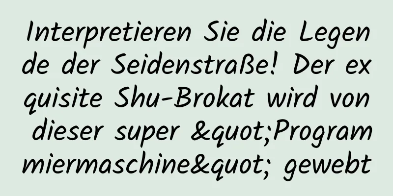 Interpretieren Sie die Legende der Seidenstraße! Der exquisite Shu-Brokat wird von dieser super "Programmiermaschine" gewebt