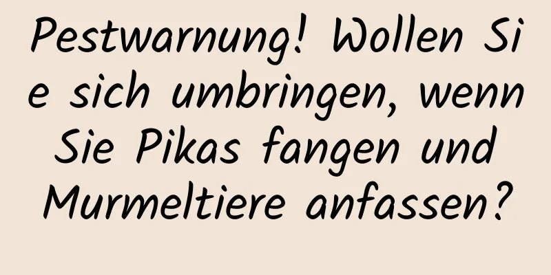 Pestwarnung! Wollen Sie sich umbringen, wenn Sie Pikas fangen und Murmeltiere anfassen?